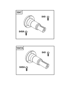 Stub Shafts Diagram and Parts List for 541477-2242-J1(54-61) 400000 - 699999 Briggs and Stratton Engine